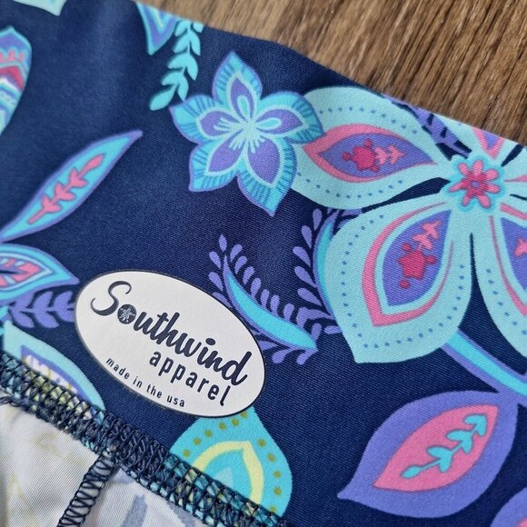 💙 Southwind Apparel Wide Leg Floral Athleisure Soft Stretchy Pants Size L/XL - Picture 6 of 8